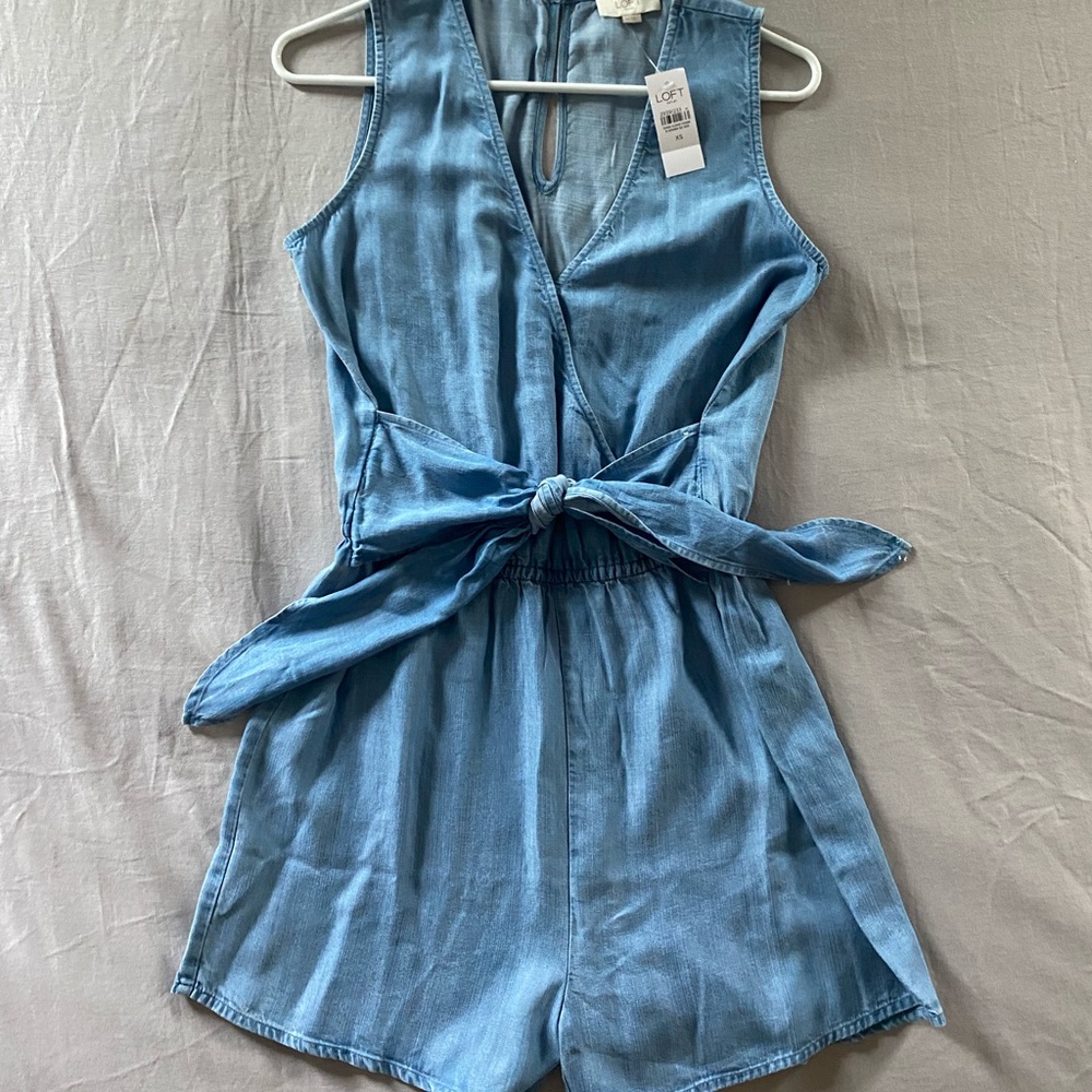 NWT Loft Chambray romper.